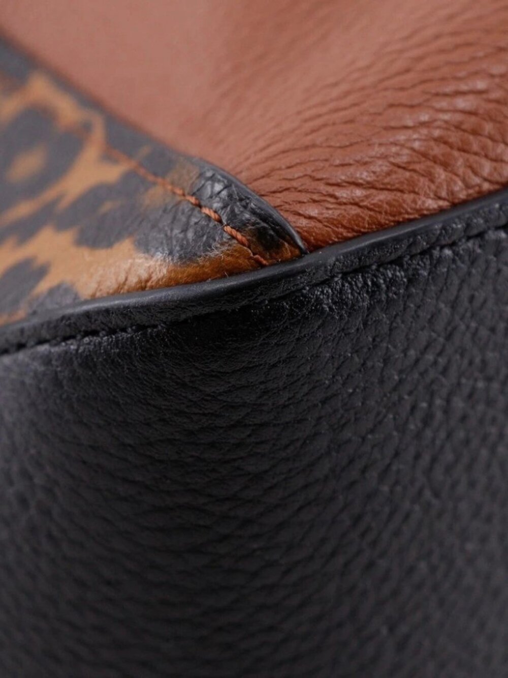 COLE HAAN Grand Ambition Handbag 3WAYTote Bag Leopard Pattern Brown / blac... - Picture 4 of 11